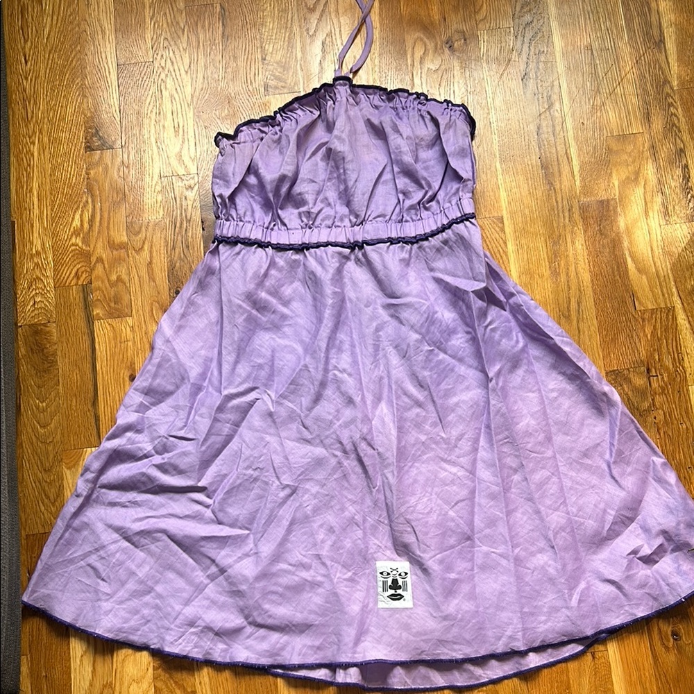 Mashood Elegant Purple Linen Strapless Dress